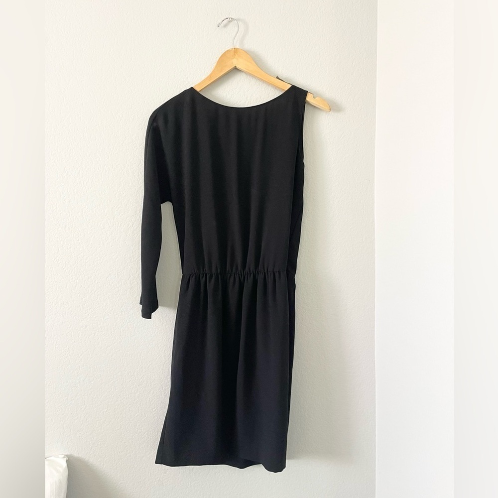 ZARA | Modern Black One Sleeve Mini Black Dress